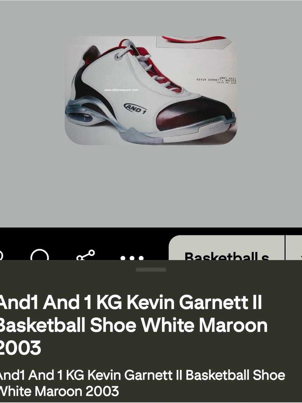 And1 And 1 KG Kevin Garnett II
Basketball Shoe White Maroon